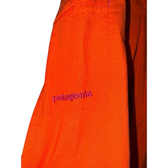 Patagonia Common Threads Orange Capri Pants Ripstop Spell Out Hiking Women's - Picture 4 of 9
